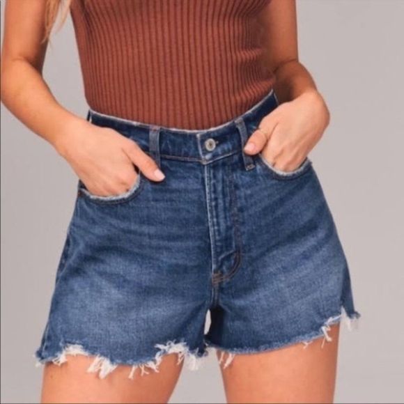 Abercrombie & Fitch Jean Shorts The Cutoff Short High Rise Demin‎ NWT Size 33 - Picture 1 of 10
